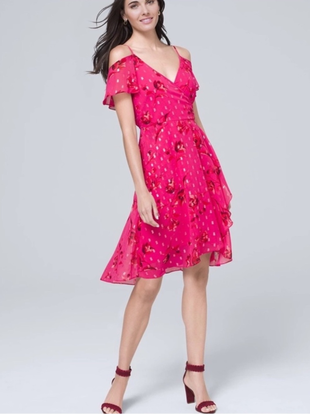 NWOT WHBM Floral Cold-Shoulder Dress